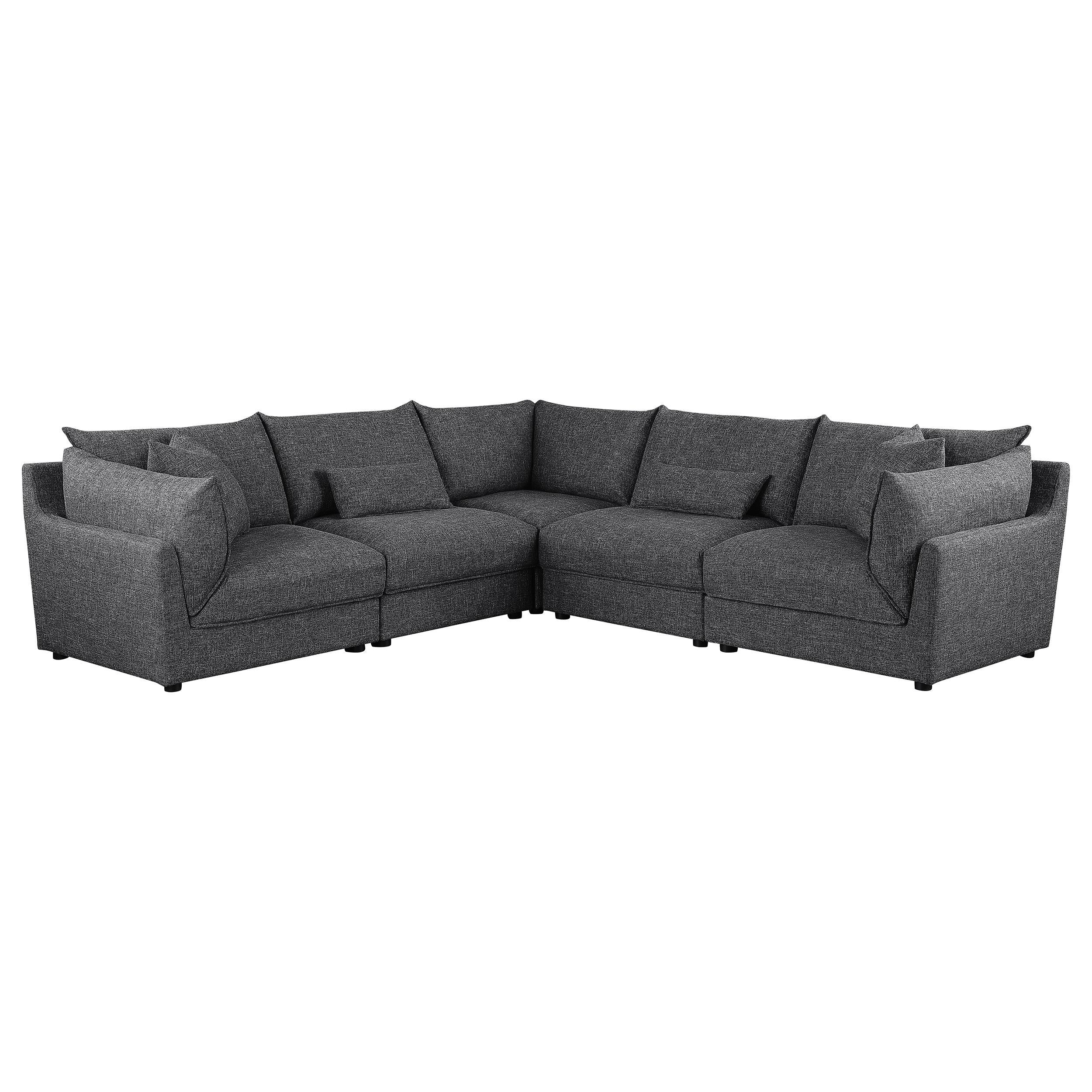 Coaster Furniture Sasha 551681-SETA 5 pc Upholstered Modular Sectional Sofa - Barely Black IMAGE 1